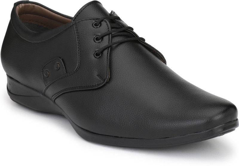 kingson Mens Black Office Laceup & Partywear Formal Shoes Oxford For Men(Black)