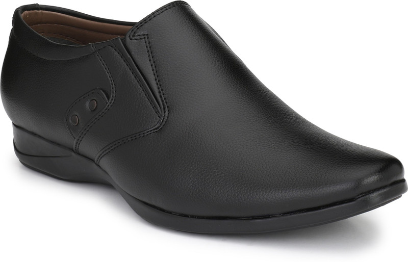 kingson Black Formal Slip On Shoe For Men Slip On For Men(Black)
