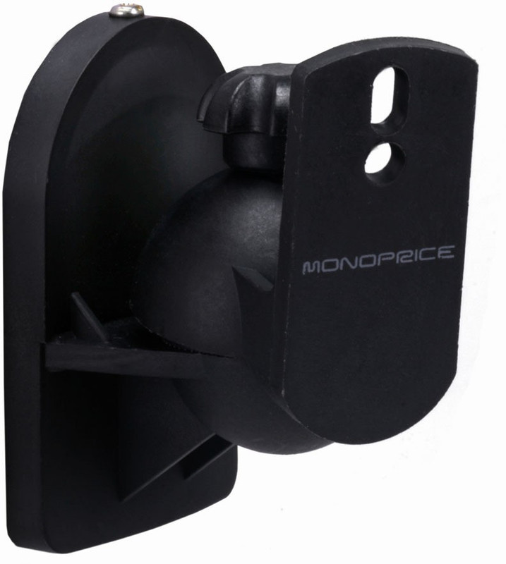 Monoprice Low Profile 7.5 lb. Capacity Speaker Wall Mount Brackets (Pair), Black Speaker Mount