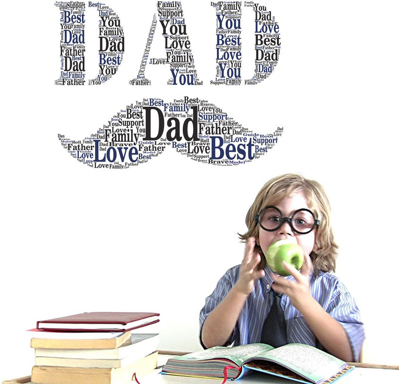 walkart Large WallStickers (75132) best dad with love of family design  Sticker(Pack of 1)