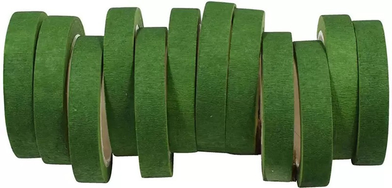 just flowers Flower Making Floral Tape 12mm, 12pcs Pack (Dark Green)