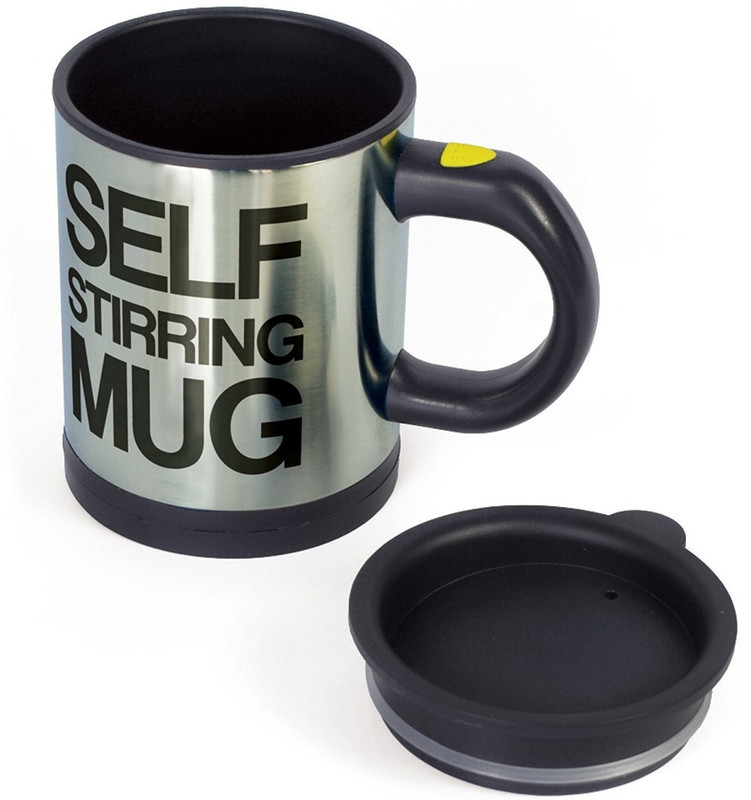 self stirring mug Self Mixing Automatic Stainless Coffee Blender Stainless Steel, Plastic Mug(400 ml)
