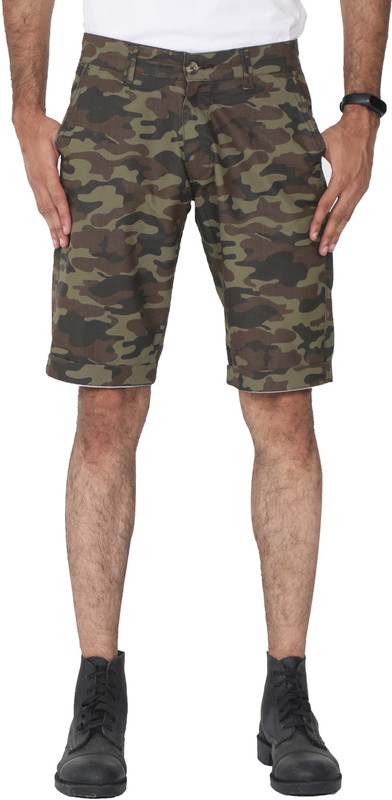 tequila shorts Printed Men Green, Brown Cargo Shorts