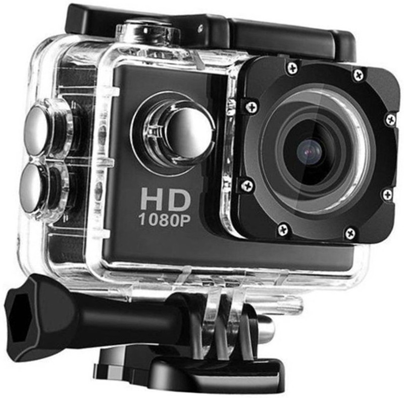 Lizzie Sports Camera HD Waterproof DV Camcorder 16MP 170 Degree Wide Angle Sports and Action Camera(Black, 16 MP)