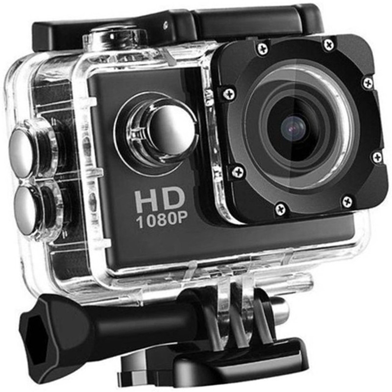 Lizzie Sport Action Camera /30fps 16MP Action Camera with EIS, Ultra HD 30m Waterproof Camera with Remote Control, 170 Degree Wide Angle Sports and Action Camera(Black, 16 MP)