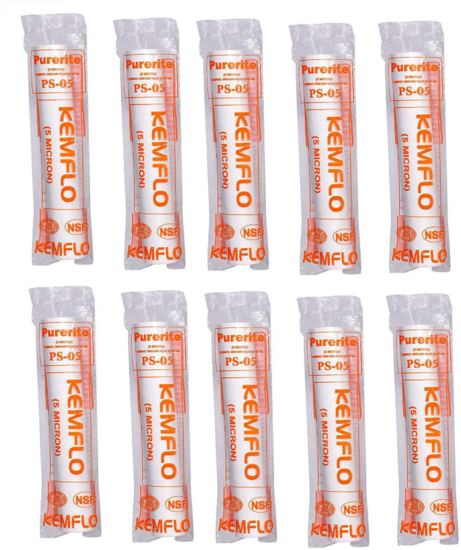 purerite PP Plastic Spun/Pre Filter Compatible with All (Standard 10 inches) Solid Filter Cartridge(.5, Pack of 4)