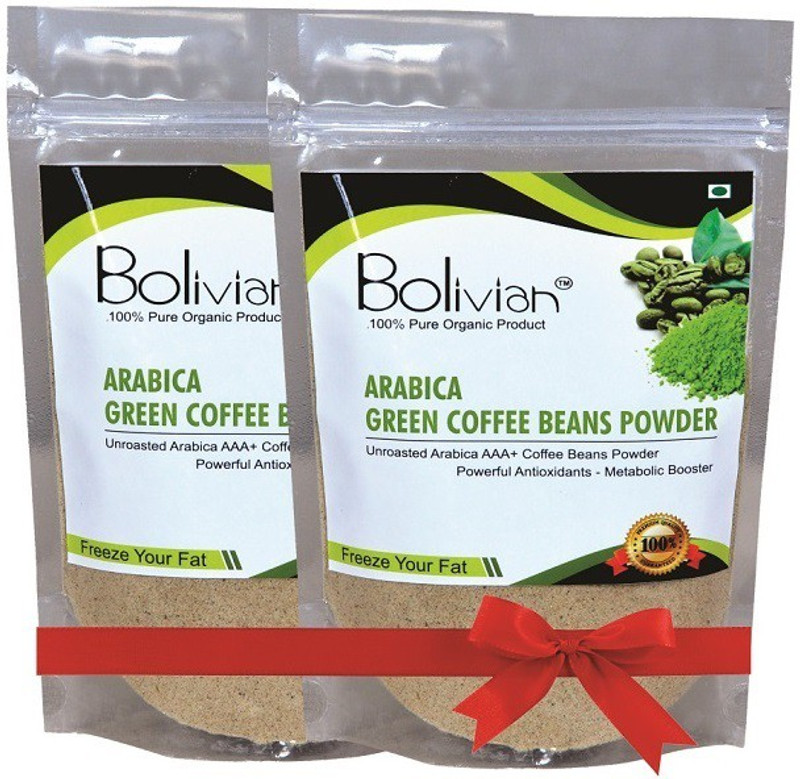 Bolivian Premium Quality Organic Green Coffee beans Powder for Weight Management 100 GM Pack of 2 Instant Coffee(2 x 100 g, Green Coffee Flavoured)