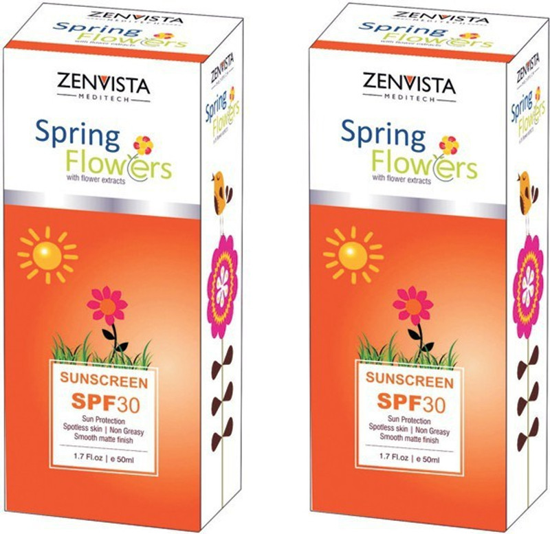 Zenvista Meditech SPRING FLOWER SUNSCREEN SPF 30 PACK OF 2(100 ml)