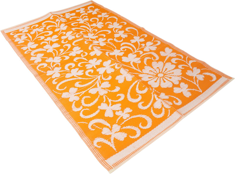 True Joys Plastic Chatai Mat(Orange, Medium)