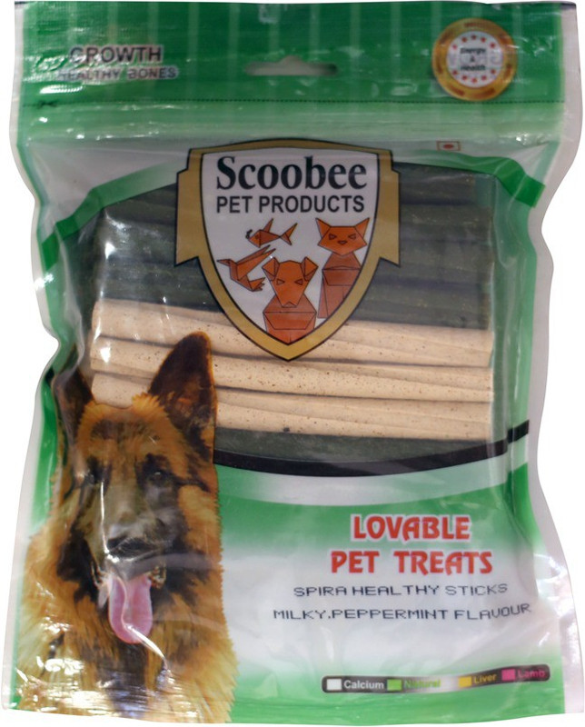 scoobee Scoobee Spira healthy sticks with milk and strawberry flavored Milk, Strawberry 500g Dry Dog Food Milk, Chicken, Liver, Lamb 500 g Dry Dog Food