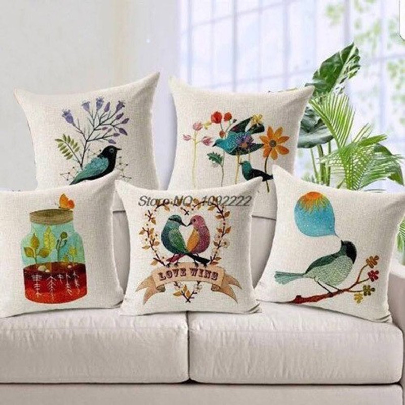 simply homes india Printed Cushions Cover(Pack of 5, 40 cm*40 cm, Beige)