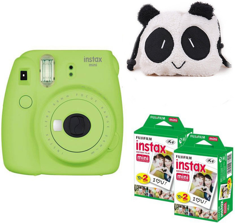 Fujifilm Mini 9 Lime Green with panda Case and 40 Shots Instant Camera(Green)