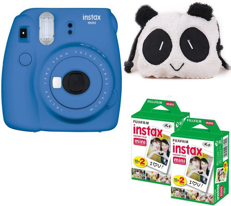 Fujifilm Mini 9 Cobalt Blue with The panda Case and 40 Shots Instant Camera(Blue)