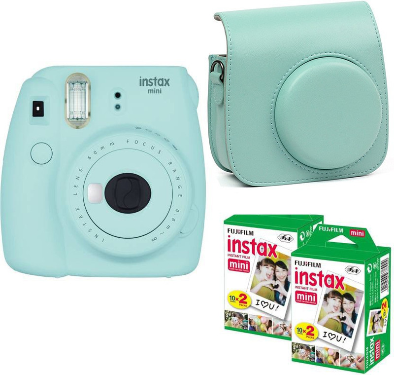 Fujifilm Mini 9 Ice Blue With Ice Blue Case 40 Shots Instant Camera(Blue)