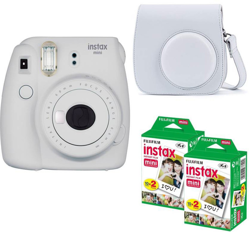 Fujifilm Mini 9 smokey White With Case and 40 Shots Instant Camera(White)
