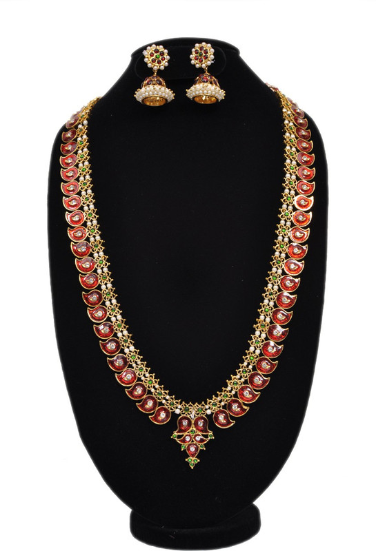 bharatanatyam jewellery Brass Jewel Set(Multicolor)