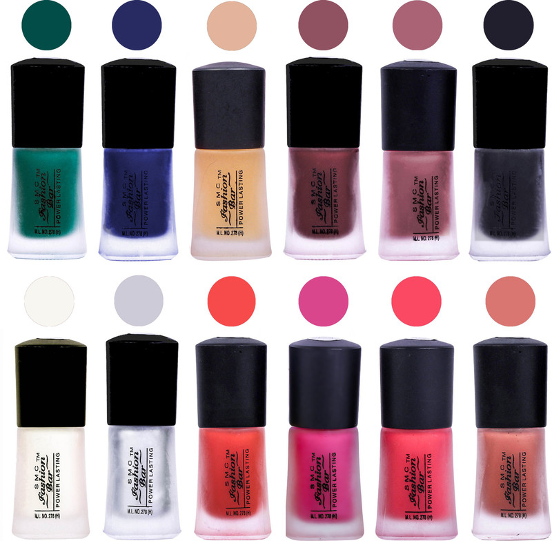 Buy Smc Fashion Bar Classical Velvet Matte Nail Polish Combo 12120 Matte Black Dark Green Royal Blue Silver Sangria Red Mulberry Brown Pearl Cream Nude Almond Golden Yellow Orange Lava Pink Coral Shiny or matte, a blood hue works great for coffin, almond nails.