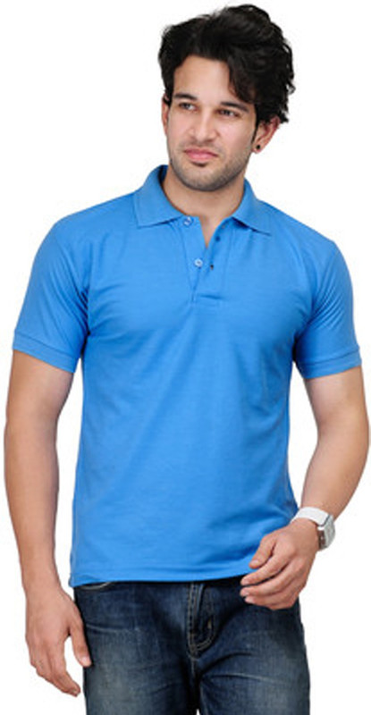 Concepts Solid Men Polo Neck Light Blue T-Shirt