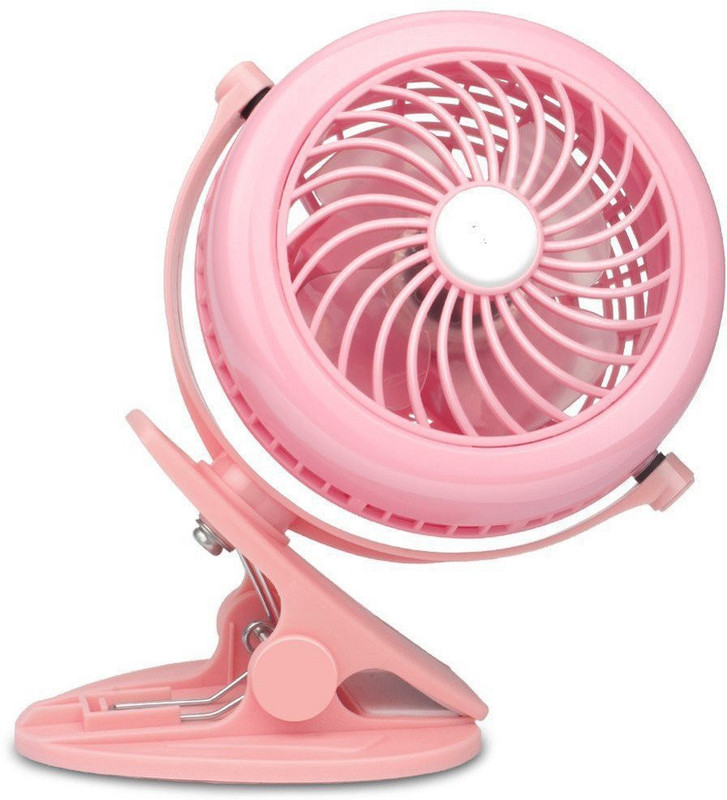 LS Letsshop Mini Clip Fan-034 Clip 2 speed fan / table/wall fan plug USB Fan(Pink)