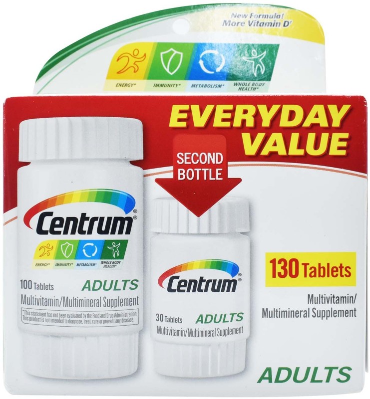 Centrum Multi Supplement Everyday Value, Adults - 130 s (100+30)(100 mg)