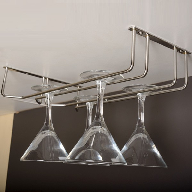 TOPAZ Stainless Steel Wine Glass Rack | Wine Glass Holder | Wine Rack For Pub and Club Size (15.5 Inch) Stainless Steel Stemware Holder