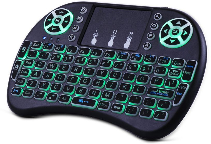 psyche Mini Backlight Keyboard and Touchpad Mouse Bluetooth, Wireless Multi-device Keyboard(Black)