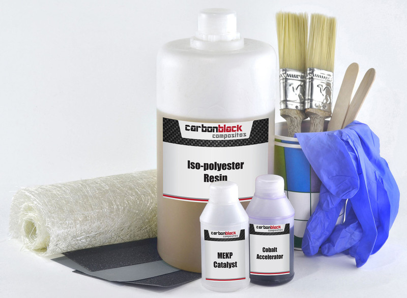 carbonblack composites Fiberglass repair kit | polyester resin Adhesive(1 kg)