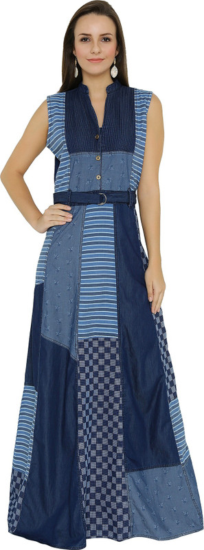 valentine Casual Printed Women Kurti(Blue)