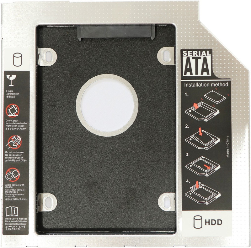 ADNet 9.5mm universal 2nd hard drive bay caddy for laptop 2.5 inch internal hard drive enclosure/hard disk caddy(For laptop, Multicolor)
