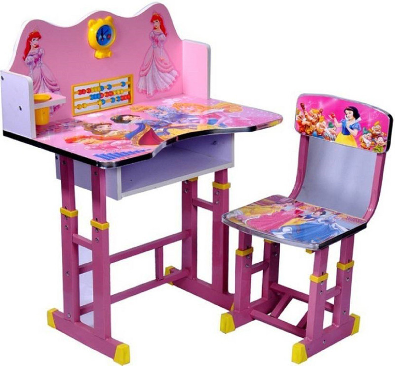 kajal toys SET OF TWO TABLE & TWO CHAIR SET Table Chair With LAPTOP Height Adjustable & Glossy Finish For Kids Table Chair Engineered Wood Desk Chair (Finish Color - MULTI) Engineered Wood Desk Chair(Finish Color - PINK)