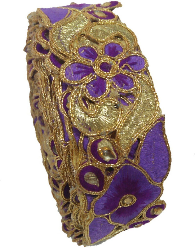 ramdev lace all type of fancy and beautiful embroidery lace color in purple (lenth -9 meter/ width-3 cms) 543 series Lace Reel(Pack of 1)