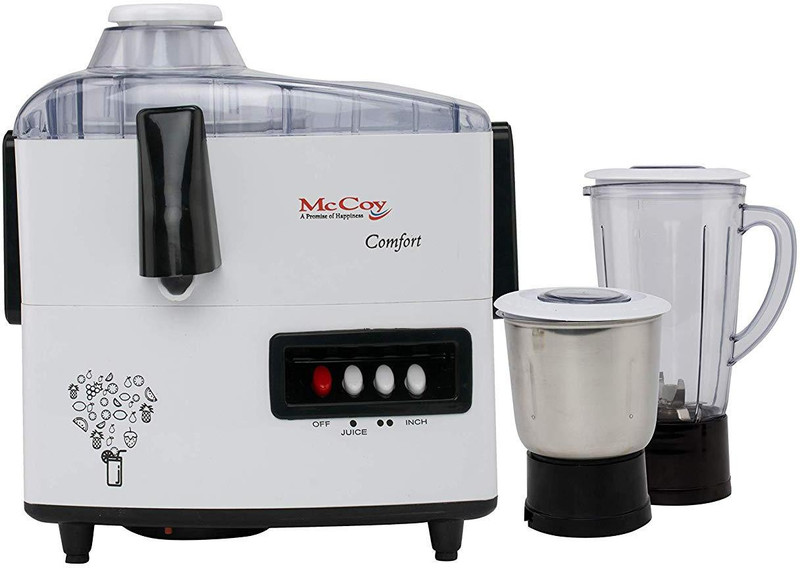 mccoy comfort Comfort 450 Juicer Mixer Grinder(white and black, 2 Jars)