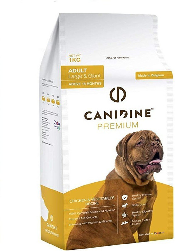 canidine Premium ADULT Large and Giant Breed Dog Food 10 kg , for High protein diet , prebiotics , Powerful Anti - Oxidants , Enhanced with vitamin and minerals , healthy immune system , promotes gut health , meets high energy , supports bone and muscle Development for health growth , vitamin , calc