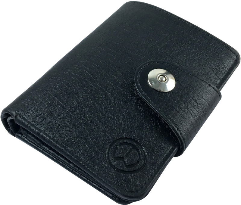 inw Men Black Artificial Leather Wrist Wallet(8 Card Slots)