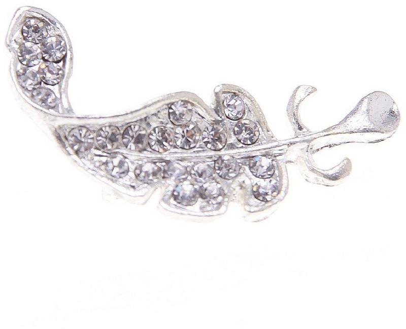 kraft trendz Women Fashion Accessories Leaf Brooch Pin Simple, Delicate, Crystal Brooches, Feather Shape Brooch(Silver)
