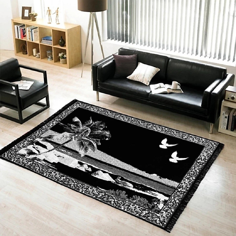 mayur texo fab Black Chenille Carpet(152 cm  X 213 cm)