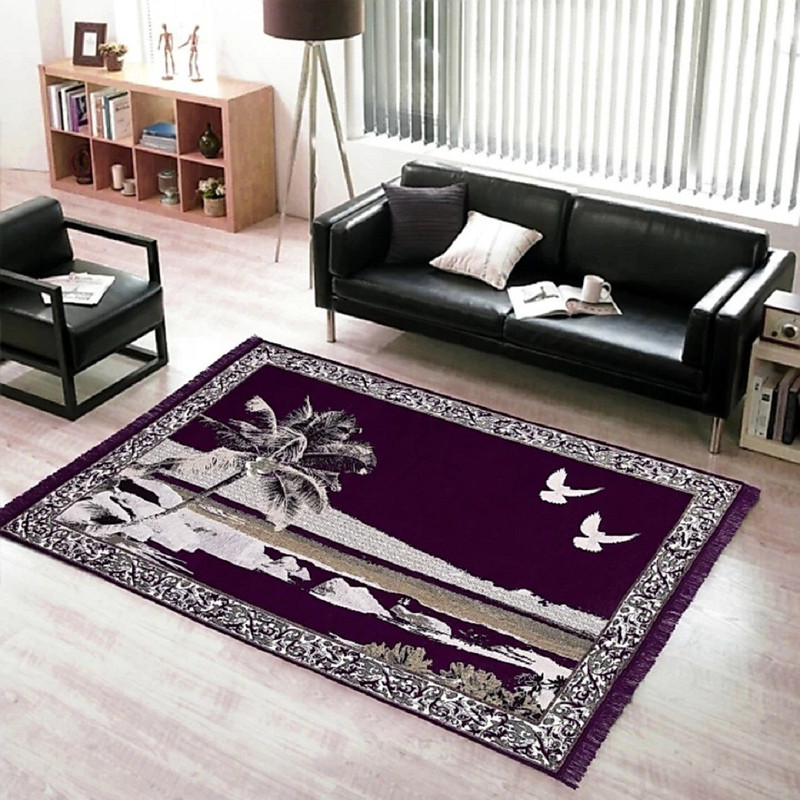 mayur texo fab Purple Chenille Carpet(152 cm  X 213 cm)