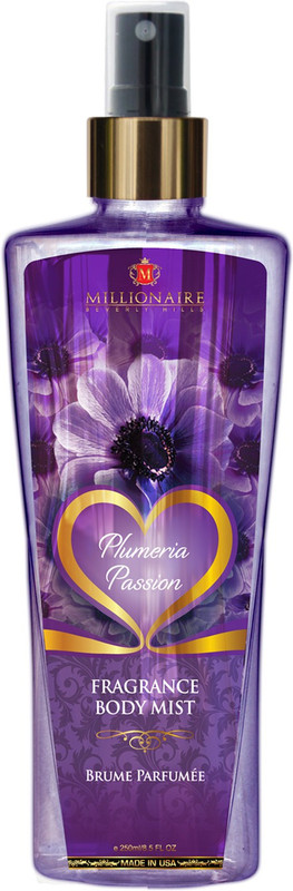 millionaire Plumeria Passion Fragrance Body Mist 250ml Body Mist  -  For Women(250 ml)