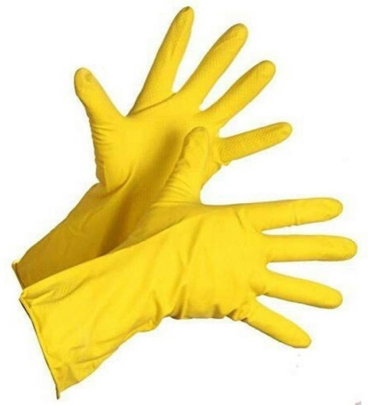 veevo rubber hand gloves house hold rubber gloves 6 pair set Rubber  Safety Gloves(6)