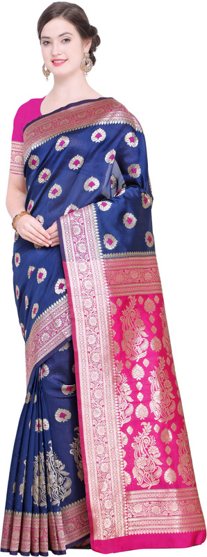The Fashion Outlets Embroidered Bollywood Poly Silk Saree(Pink)