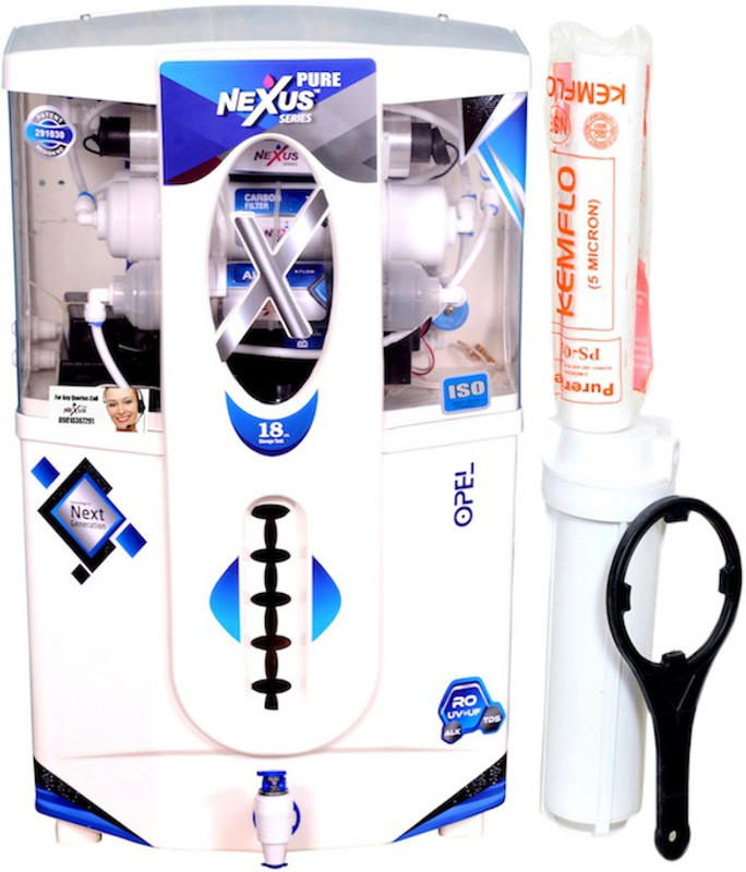 nexus pure OPEL18 ALKALINE 18 L RO + UV + UF + TDS Water Purifier(White)