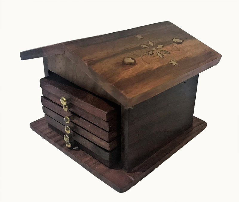 sachchit forlife Square Wood Coaster Set(Pack of 6)