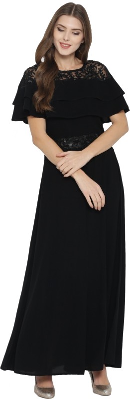 Cottinfab Women Maxi Black Dress