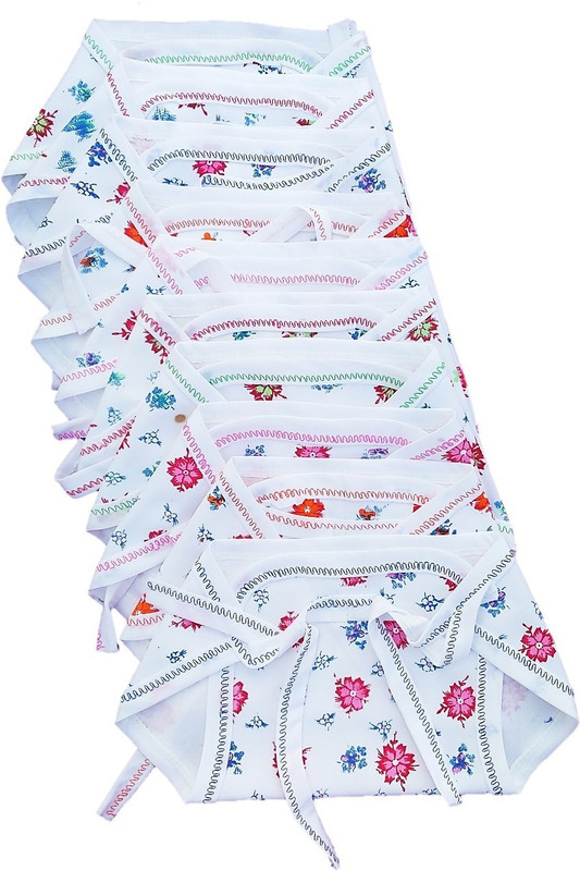 mile fashion New Born Washable Reusable Hory Cotton Diapers, 0-6 Months (Multicolour) - Pack of 10