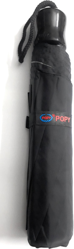 Popy Classic 3 fold black umbrella with silver coating inside Umbrella(Black)