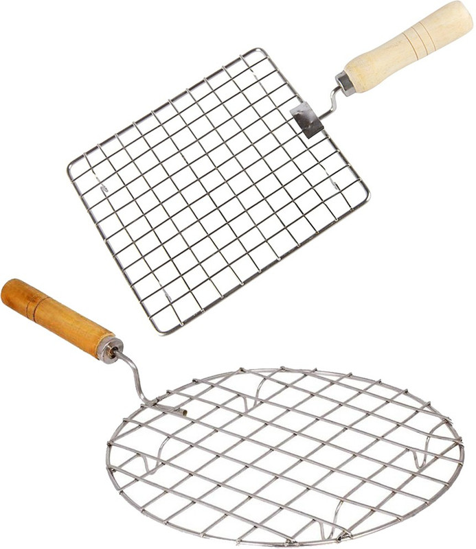 Auf Papad,RotiStandRoundandSquareCharcoalGrillHandWarmerRack2Piece Charcoal Grill