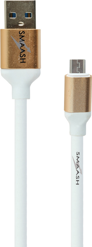smaash the power Fast Charging Metal USB Data Cable White Color Micro USB Cable(Compatible with Computer, Mobile, Tablet, White, Sync and Charge Cable)