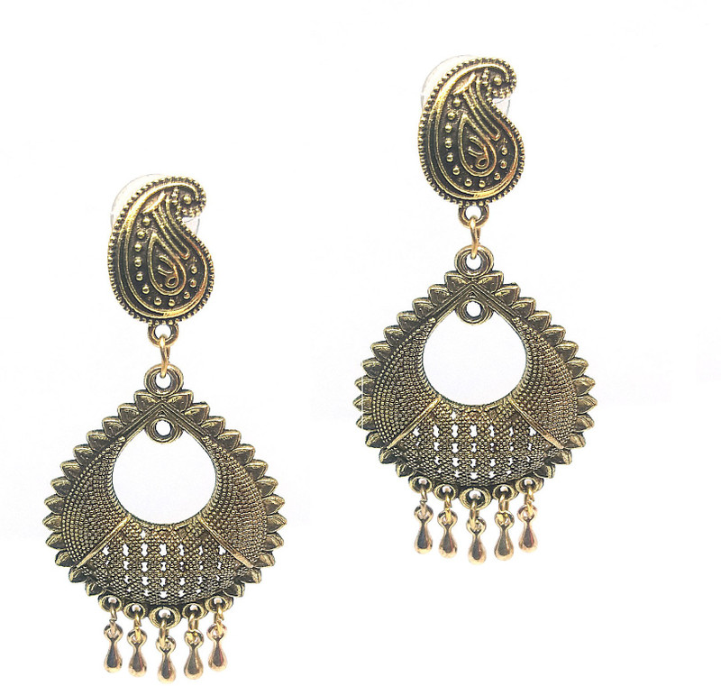 entice villa Gold Peacock Metal Jhumki Earring