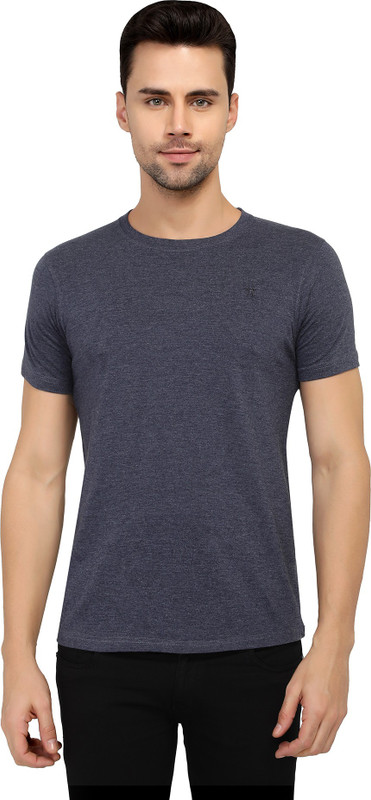 two tribes Self Design Men Round Neck Blue T-Shirt