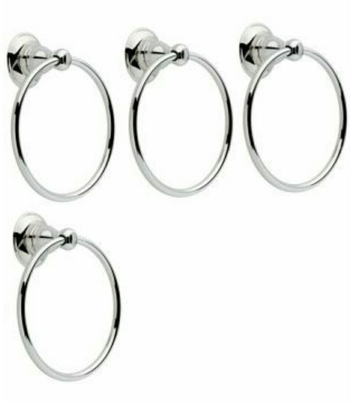deeplax towel ring dyna towel holder stand set of 4 silver Towel Holder(White Metal, Stainless Steel)
